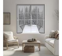 Magnetic Fly Screen Curtain 83 x 93 cm with Powerful Magnets & Full Frame Magic Tape, Keep Bugs Out & Lets Fresh Air in Curtains to Stop Flies for All Types of Windows, Grey