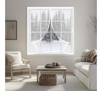 Magnetic Fly Screen Curtain 84 x 70 cm with Powerful Magnets & Full Frame Magic Tape, Keep Bugs Out & Lets Fresh Air in Curtains to Stop Flies for All Types of Windows, White