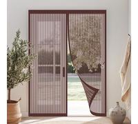 Magnetic Fly Screen Door 100 x 223 cm Keeping Out Flies & Bug, Keep Fresh Air in Heavy Duty Bug Mesh Curtain Kid and Pet Friendly for Balcony/Children's Room, Brown