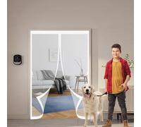 Magnetic Fly Screen Door 101 x 230 cm Automatically Closes, Keep Bugs Out, Without Drilling, Easy to Install, Door Screen Mesh Doors for Patio/Balcony, White