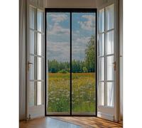 Magnetic Fly Screen Door 102 x 195 cm Powerful Magnets, Keep Bugs Out, Automatically Closes, No Drill Installation, Screen Doors with Magnets Kid and Pet Friendly, Black