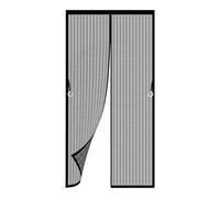 Magnetic Fly Screen Door 102 x 248 cm Closed By Magnets, Silent, Keeps Bugs Out Bug Mesh Curtain Self Sealing No Gap, Pet-Friendly for Living Room, Kitchen, Bedroom, Black