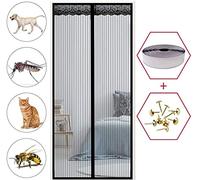 Magnetic Fly Screen Door 105x200cm, No Drill Easy Install for Balcony & Patio, Black Mesh Bug Repellent for Living Room & Skylight, Effective Insect Protection