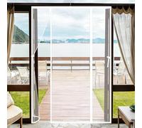 Magnetic Fly Screen Door 110×195cm White - No Tools Needed, DIY Self-Closing Mesh Curtain, Keeps Insects Out