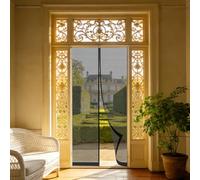 Magnetic Fly Screen Door 110 x 160 cm Keeps Bugs Out, Lets Fresh Air in, No Gap, Snap Shut Automatically, Hands Free Heavy Duty Door Screen for Patio Doors Balcony Bedroom, Black