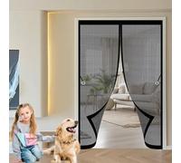 Magnetic Fly Screen Door 110 x 265 cm Anti Mosquito, Keep Fresh Air in, Portable, Foldable, Custom Sizes, Anti Mosquito Fly Doors for Double Door/French Doors, Black