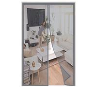 Magnetic Fly Screen Door,110x210cm (43.3x82.67in) Polyester Anti Mosquito Mesh Insect Protection Top-to-Bottom Seal Snaps Shuts Automatically，Keep Insects Out,Easy to Install-Gray