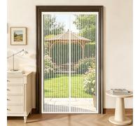 Magnetic Fly Screen Door 111 x 189 cm Keep Bugs Out Lets Fresh Air in Insect Protection Door No Drill Installation Automatically Closes for Keeping Out Flies & Bug, White