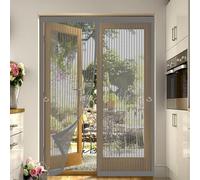 Magnetic Fly Screen Door 112 x 190 cm Fly Nets for Doors Keep Fresh Air in Hundreds of Sizes Kid and Pet Friendly Insect Mesh for Balcony/Children's Room, Grey