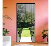 Magnetic Fly Screen Door 113 x 232 cm with Magnetic Closure Insect Protection Screen Keep Bugs Out Lets Fresh Air in for Home, Bedroom, Living Room, Kitchen, Patio, Black