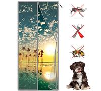 Magnetic Fly Screen Door 115 x 200 cm Fly Screens for Doors, Garden Screen Mesh Screen Door with Magnets, SelfAdhesive Tapes No Drilling Gray