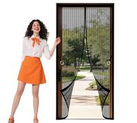 Magnetic Fly Screen Door 120 x 213 cm No Tools Installation Screen Mesh Curtain Powerful Magnets and Full Frame Magic Tape Suitable for Patio Room Balcony Bedroom, Black