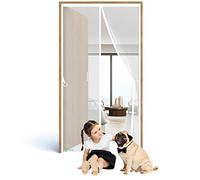Magnetic Fly Screen Door, 120 x 220 cm Chain, Full Size, Heavy Duty Curtain, Pet Friendly, for House, French Doors【White】