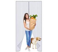 Magnetic Fly Screen Door ,120x195cm Powerful Magnets and Full FrameTape Automatically Closing Insect Protection Door No Gap, Keep Bugs Out Lets Fresh Air in ,White