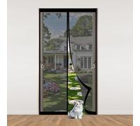 Magnetic Fly Screen Door 122 x 237 cm Keeping Out Flies & Bug, Keep Fresh Air in Heavy Duty Bug Mesh Curtain Easy to Install Without Drilling for Balcony/Children's Room, Black
