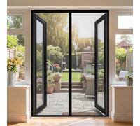 Magnetic Fly Screen Door 125 x 207 cm Frame Hook & Loop Hundreds of Sizes Duty Door Screen Keep Bugs Out & Lets Fresh Air in Easy to Install Without Drilling, Black