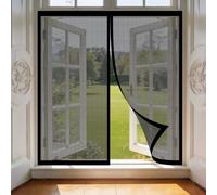 Magnetic Fly Screen Door 126 x 110 cm Keeps Bugs Out, Lets Fresh Air in, No Gap, Snap Shut Automatically, Hands Free Mesh Screen Door Nets for Patio Doors Balcony Bedroom, Black