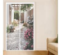 Magnetic Fly Screen Door 126 x 196 cm Keep Bugs Out Lets Fresh Air in Patio Curtain Insect Mesh No Drill Installation Automatically Closes for Keeping Out Flies & Bug, White