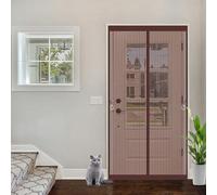 Magnetic Fly Screen Door 126 x 236 cm Keeping Out Flies & Bug, Keep Fresh Air in Fly Screen Door Kid and Pet Friendly for Basement Balcony, Brown