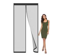 Magnetic Fly Screen Door,130x160cm Screen Door Anti Mosquito Fly Curtain Door Screens Nets,Seal Snaps Shut Automatically,Keep Fresh Air in&Bugs Out,Install Without Drilling Black