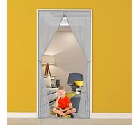 Magnetic Fly Screen Door, 130x190cm Heavy-Duty Anti Mosquito Mesh No Gap, Super Quiet, No Drilling, Ideal for Balcony Door Living Room Cellar Door Patio Door(Gray)