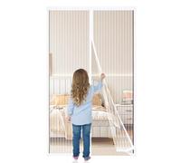Magnetic Fly Screen Door 130x200cm,Anti-Insect Mesh with Powerful Magnets, No Gap,Super Quiet, Easy Install with No Drilling, Washable, Keep Fresh Air in & Bugs Out,White
