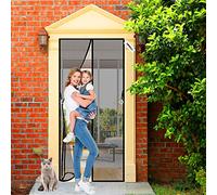 Magnetic Fly Screen Door 135 x 195 cm Curtain Fly Curtains with Powerful Magnets and Full Frame Magic Tape, Fly Nets for Doors Without Drilling, Suitable for Patio Doors Balcony Bedroom Black