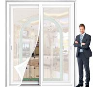 Magnetic Fly Screen Door - 140 x 195 cm Stronger Magnets Self-Closing Bug Curtain Various Sizes for Balcony & Patio Doors White - ct Protection Solution