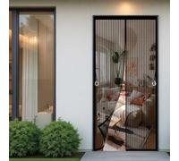 Magnetic Fly Screen Door 140 x 272 cm with Powerful Magnets and Full Frame Magic Tape Bug Mesh Curtain Self Sealing No Gap, Pet-Friendly for Living Room, Kitchen, Bedroom, Black