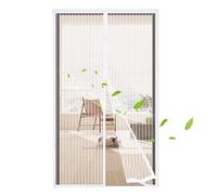 Magnetic Fly Screen Door 140x215cm,Anti Mosquito Mesh Curtain with Powerful Magnets, Easy Installation,Insect Protection Door No Gap for Patio Balcony Sliding Door,White