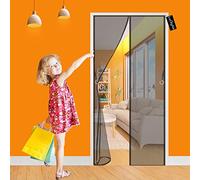 Magnetic Fly Screen Door 140x220cm(55x87inch) Fly Screens for Windows-with Full Frame Magic Tape Close Automatically Keep Bugs Out＆Lets Fresh Air in-for Balcony Living Room - Black