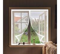 Magnetic Fly Screen Door 144 x 100 cm Anti-Tearing Mosquito Door Net Keep Fly Bug Out Magnetic Screen No-Drill Easy Installation for Living Room, Bedroom, Patio, White