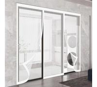 Magnetic Fly Screen Door 149 x 223 cm Keeping Out Flies & Bug, Keep Fresh Air in Magnetic Fly Insect Screen Door Hundreds of Sizes for Balcony/Children's Room, White