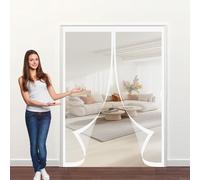 Magnetic Fly Screen Door 150 x 206 cm Anti Mosquito, Keep Fresh Air in, Portable, Foldable, Custom Sizes, Magnetic Fly Screen Doors for Patio Door/Balcony, White