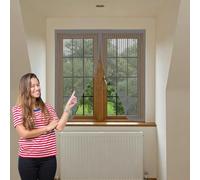 Magnetic Fly Screen Door 154 x 102 cm Keep Pets Indoor, Allow Fresh Air Flow, Hands-Free Magnetic Fly Screens with Powerful Magnets for Balcony, Terrace, Cellar, Grey