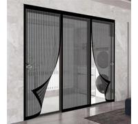 Magnetic Fly Screen Door 155 x 291 cm Keeping Out Flies & Bug, Keep Fresh Air in Magnetic Fly Insect Screen Door Hundreds of Sizes for Balcony/Children's Room, Black