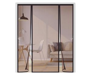 Magnetic Fly Screen Door 160x205cm,Double Door Mesh Curtain with Full Frame Hook & Loop,Keeps Bugs Out, Easy to Install,Magnetic Door Curtain for Sliding, Patio, French Doors,Brown