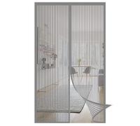Magnetic Fly Screen Door, 160x230cm Hands Free Magnetic Curtain Auto Closer Magnet, for Kitchen/Bedroom/Air Conditioner Room, Gray