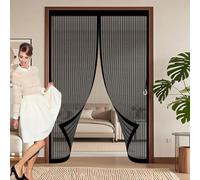 Magnetic Fly Screen Door 165 x 214 cm Automatically Close, No Gap, Easy to Install Without Drilling, Keep Bugs Out Lets Fresh Air in Mosquito Double Door for Patio Doors Balcony, Black