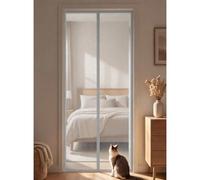 Magnetic Fly Screen Door 169 x 304 cm Full Frame Magic Tape Kid and Pet Friendly Fly Nets for Doors with Powerful Magnets Keeps Bugs Out Easy to Install Without Drilling, Grey