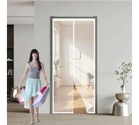 Magnetic Fly Screen Door 170 x 135 cm Powerful Magnets, Self-Sealing, Polyester Fly Screen Curtain Without Drilling, Heavy Duty for Patio Doors Bedroom, White