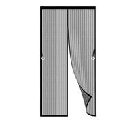Magnetic Fly Screen Door 175 x 277 cm Durable Polyester Mesh, Keeps Bugs Out Fly Screen for Doors Easy to Install Without Drilling for Windows Doors Patio, Black