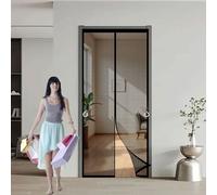 Magnetic Fly Screen Door 184 x 243 cm Powerful Magnets, Self-Sealing, Polyester Fly Screen Curtain Without Drilling, Heavy Duty for Patio Doors Bedroom, Black
