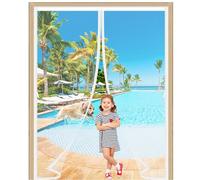 Magnetic Fly Screen Door 185x200cm Magnetic Mesh Curtain Door Screen Top-to-Bottom Shuts Automatically Insect Protection No Gap for Living Room Balcony Customizable White