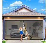 Magnetic Fly Screen Door, 195 x 205 cm Polyester Magnetic Curtain Magic Paste Curtains Super Quiet Stripes Encryption for Anti Mosquito or Anti Pest Magnetic Soft Door Black
