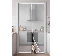 Magnetic Fly Screen Door 196 x 179 cm Frame Hook & Loop Hundreds of Sizes Anti Mosquito Mesh Fly Curtain Keep Bugs Out & Lets Fresh Air in Easy to Install Without Drilling, White