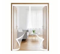 Magnetic Fly Screen Door 200 x 270 cm Keeps Bugs Out, Lets Fresh Air in, No Gap, Snap Shut Automatically, Hands Free Fly Door Screen Mesh for Patio Doors Balcony Bedroom, White