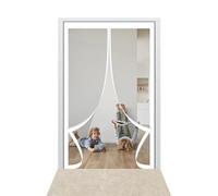 Magnetic Fly Screen Door 206 x 184 cm Keep Bugs Out & Lets Fresh Air in Magnetic Screen Door Easy to Install Suitable for Patio Doors Balcony Bedroom, White