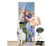 Magnetic Fly Screen Door 210 x 90 cm - Durable Mesh Curtain Keeps Bugs Out Frame Hook & Loop Kid and Pet Friendly Door Fly Screen Curtain Fly Curtains for Doors Fly Screens for Doors Black