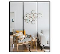 Magnetic Fly Screen Door 215x250cm No Drill Anti Mosquito Curtain with Full Frame Magic Tape Fastener for Balcony Cellar Living Room Black ct Barrier Solution